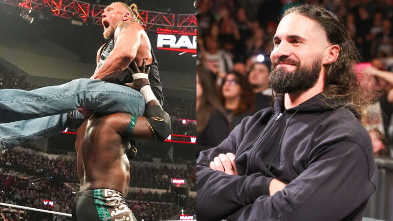 WWE's Seth Rollins, Brock Lesnar and Oba Femi