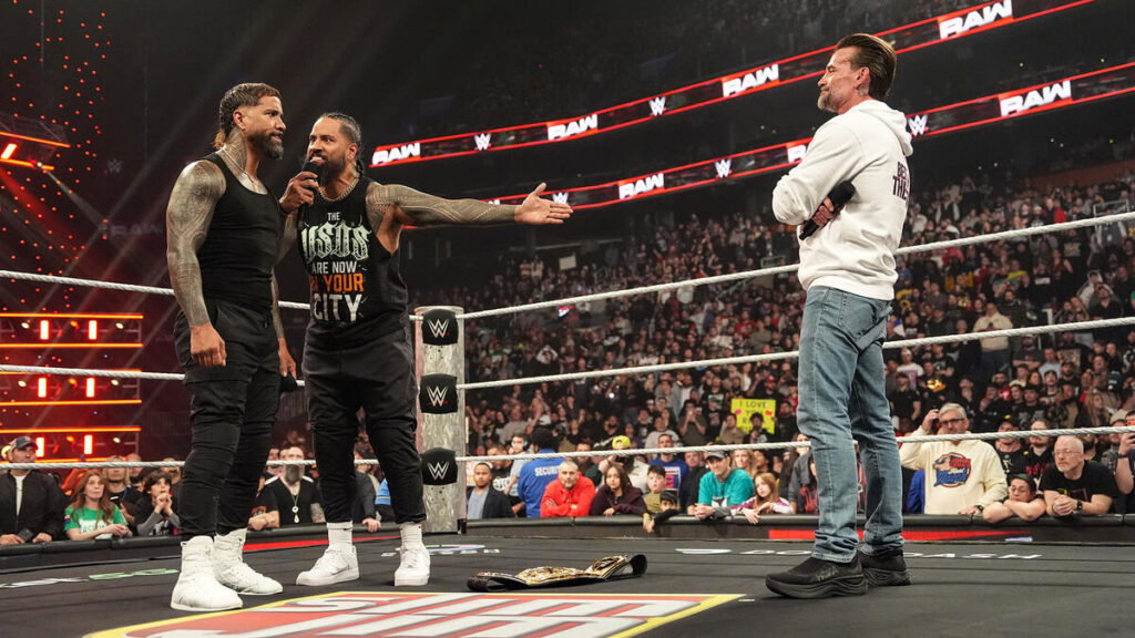 CM Punk and the Usos on WWE Raw