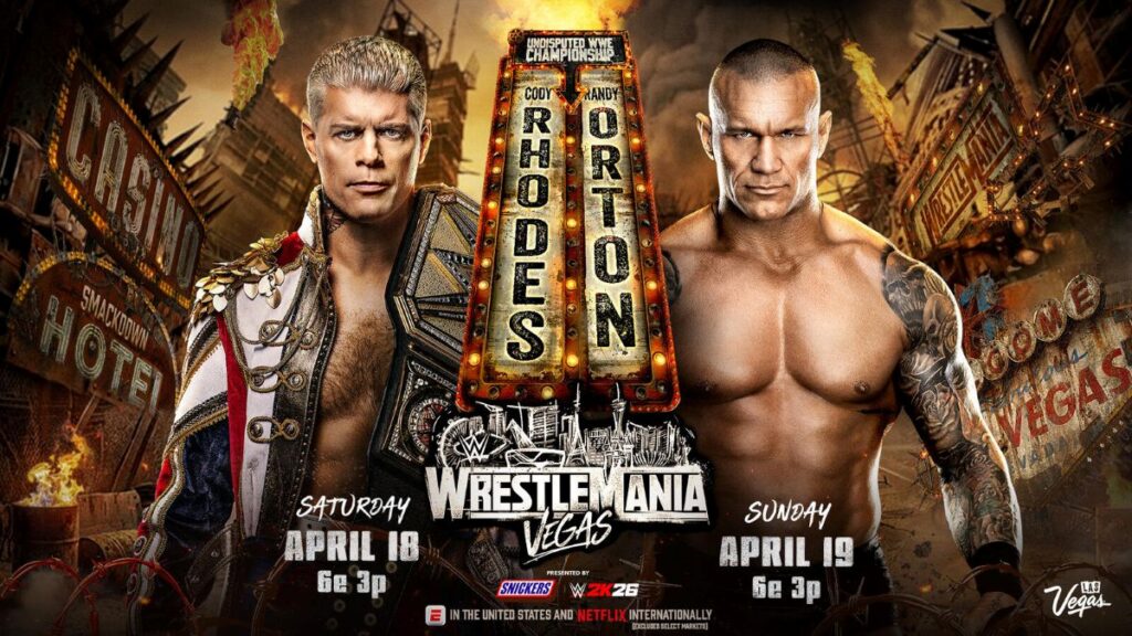 WWE WrestleMania 42 Randy Orton Cody Rhodes graphic