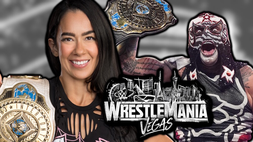 WWE WrestleMania 42 logo, AJ Lee and Penta