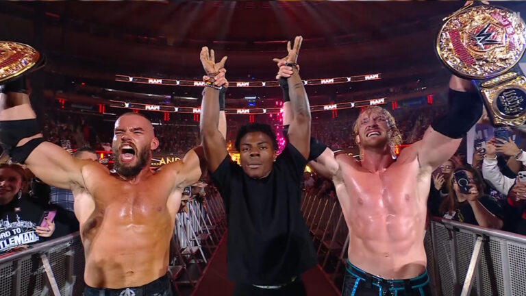 Austin Theory, Logan Paul and IShowSpeed on WWE Raw