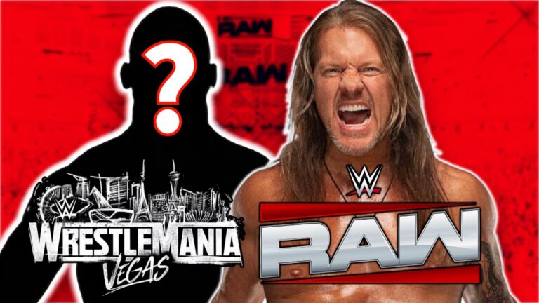 Chris Jericho with WWE Raw and WrestleMania 42 logos
