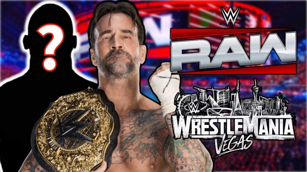 WWE Raw and WrestleMania 42 logos with CM Punk