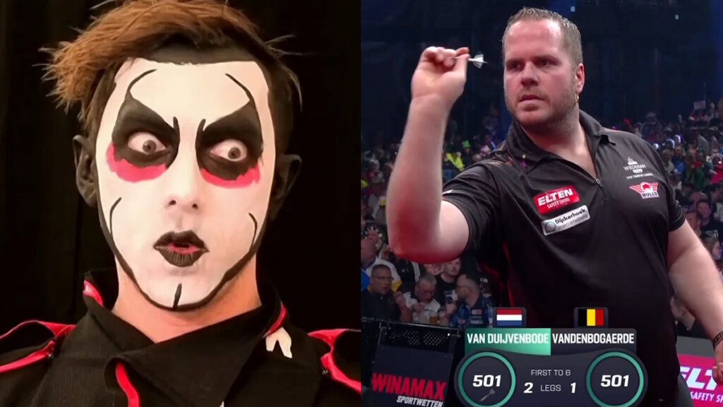 WWE star Danhausen and darts' Dirk Van Duijvenbode