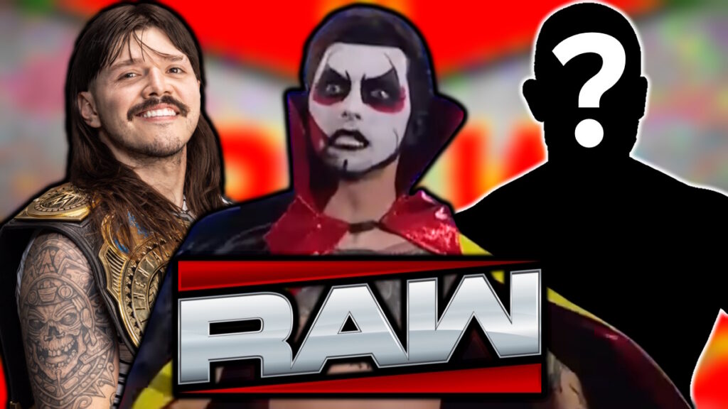 WWE Raw logo, Dominik Mysterio and Danhausen