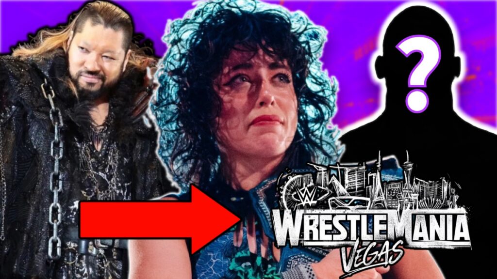 WWE WrestleMania 42 logo with Rayne Leverkusen and EVIL