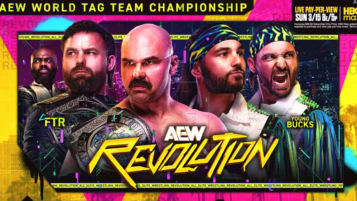 AEW Revolution 2026 poster for FTR and Young Bucks