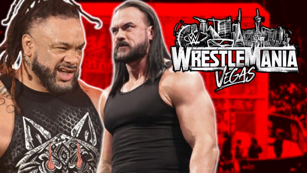 WWE WrestleMania 42 logo with Drew McIntyre and Jacob Fatu