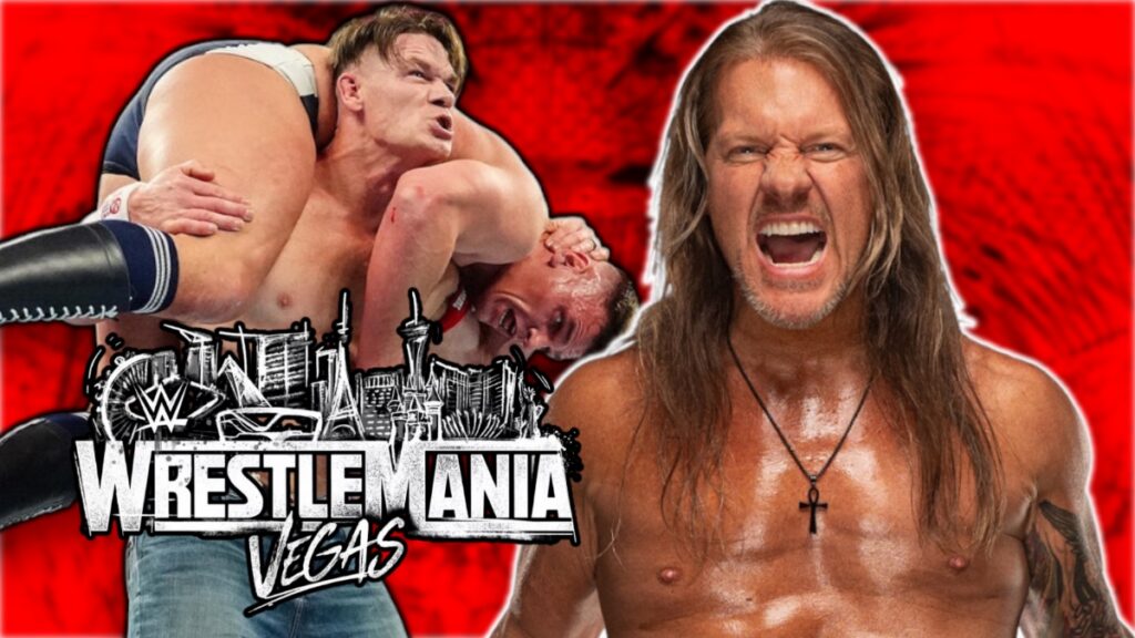 WWE WrestleMania 42 logo with John Cena AA'ing GUNTHER and Chris Jericho