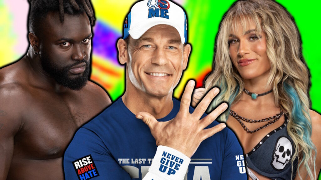 WWE's Keanu Carver, John Cena & Sol Ruca.