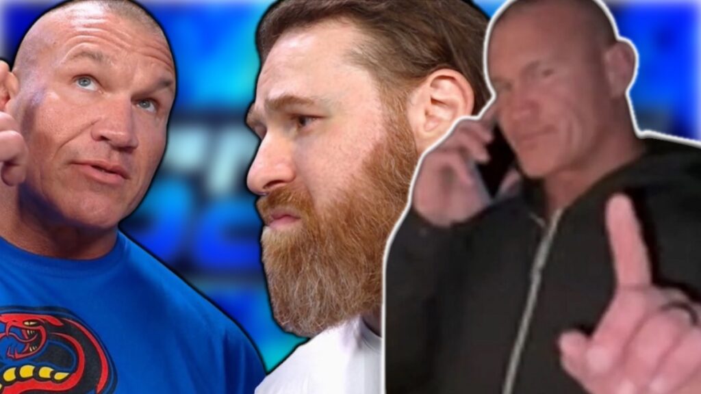 WWE's Randy Orton with Sami Zayn and mystery caller shot
