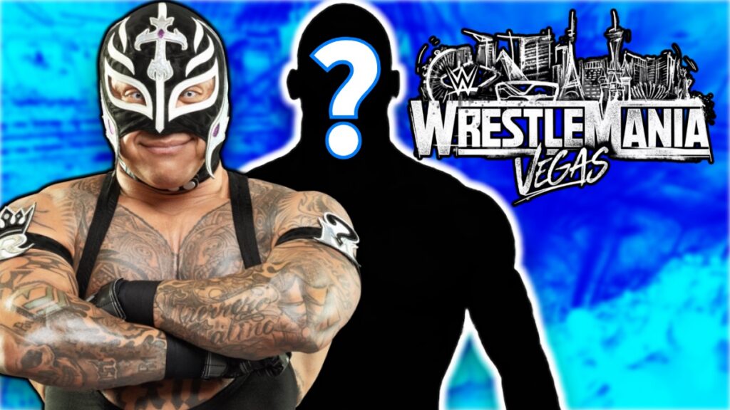 WWE WrestleMania 42 logo with Rey Mysterio