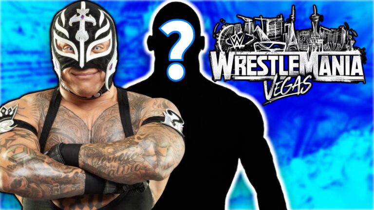 WWE WrestleMania 42 logo with Rey Mysterio