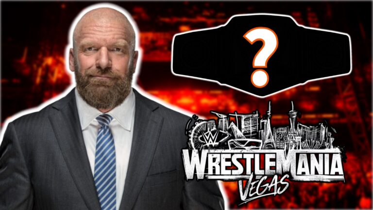 WWE WrestleMania 42 logo with Triple H and a WWE Title silhouette