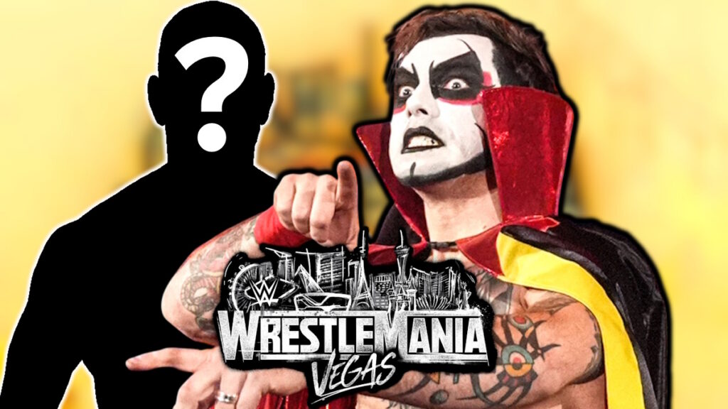 Danhausen with the WWE WrestleMania 42 logo