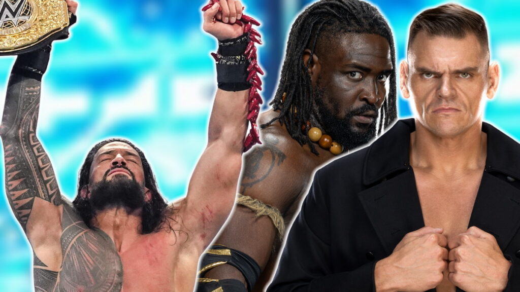 WWE stars Roman Reigns, Oba Femi and Gunther