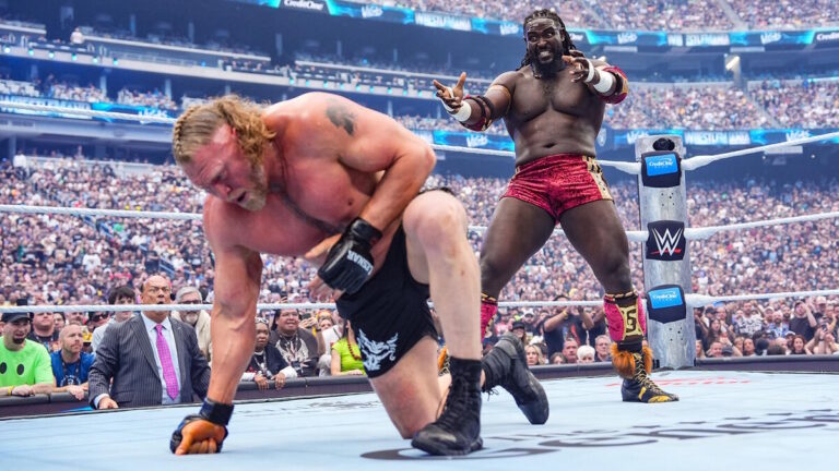 WWE stars Brock Lesnar and Oba Femi at WrestleMania 42