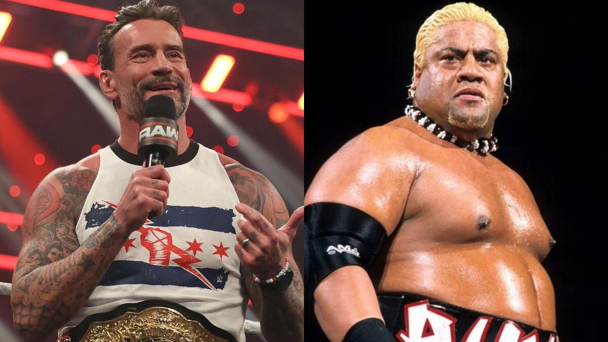 CM Punk next to WWE Hall of Famer Rikishi