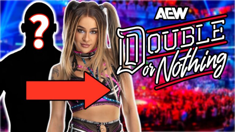 Charlie with AEW Double or Nothing 2026 logo