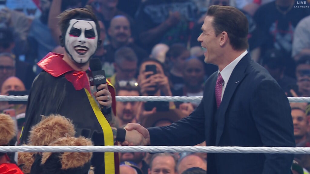 WWE stars Danhausen and John Cena