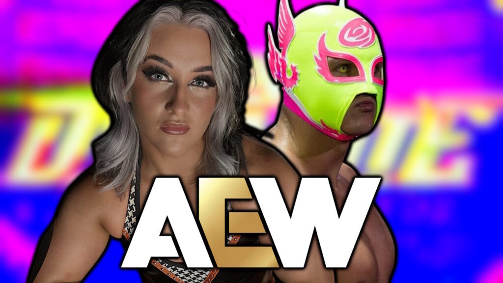 AEW logo, Dani Luna and Neon
