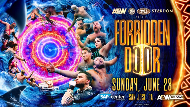 AEW NJPW CMLL STARDOM present Forbidden Door logo