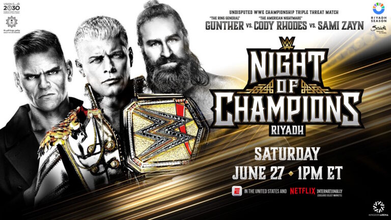 WWE Night of Champions graphic for Cody Rhodes vs GUNTHER vs Sami Zayn