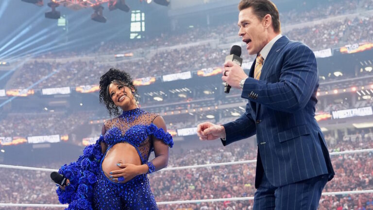 John Cena and Bianca Belair at WWE WrestleMania 42