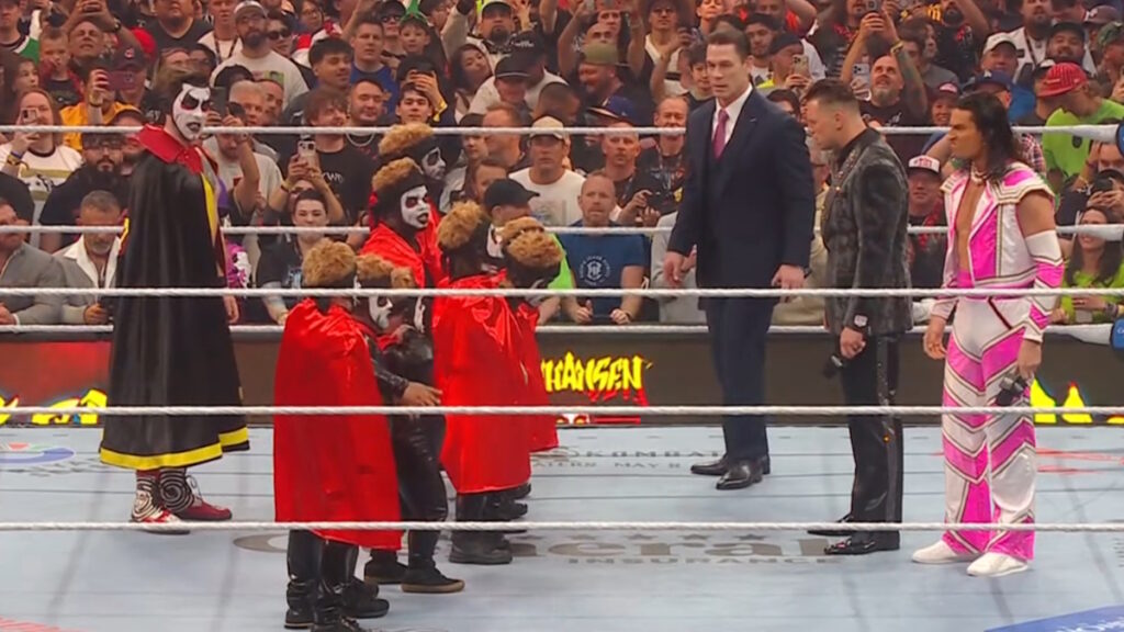 WWE WrestleMania 42 segment with John Cena, Danhausen, The Miz, Kit Wilson and the mini Danhausens