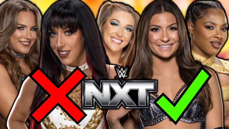 WWE NXT logo, Fatal Influence, Kendal Grey and Kali Armstrong