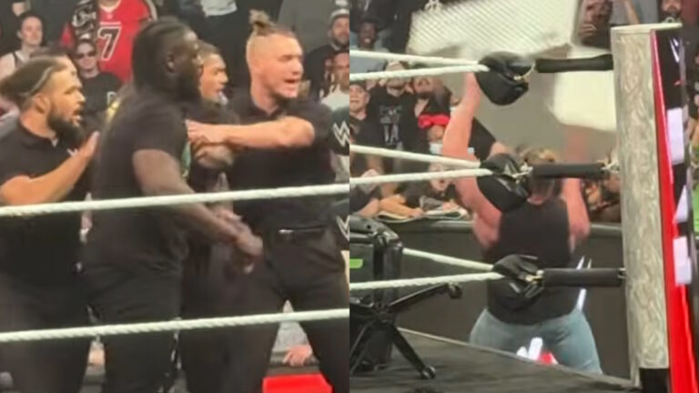 Unseen Footage: Brock Lesnar & Oba Femi Brawl After WWE Raw Goes Off The Air