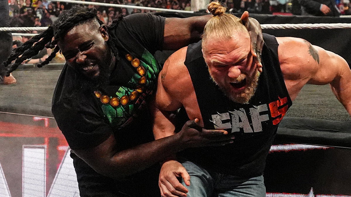 Brock Lesnar and Oba Femi on WWE Raw