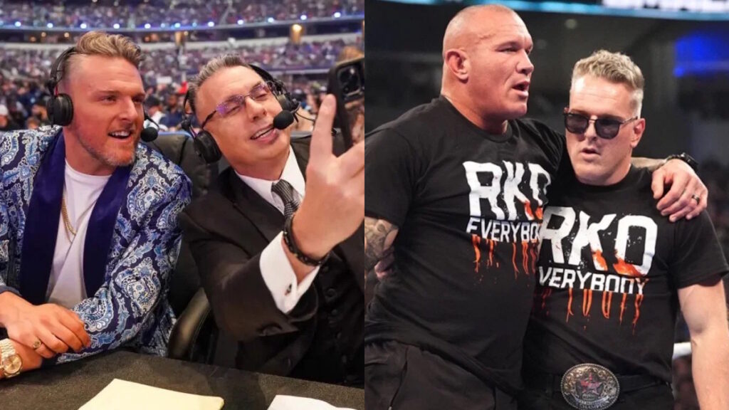 WWE stars Pat McAfee, Michael Cole and Randy Orton