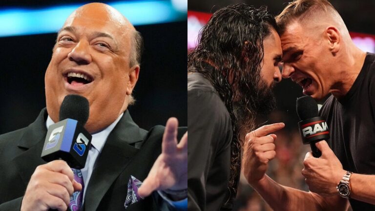 WWE's Paul Heyman with Seth Rollins and GUNTHER