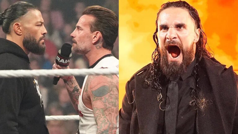 WWE stars Roman Reigns, CM Punk and Seth Rollins