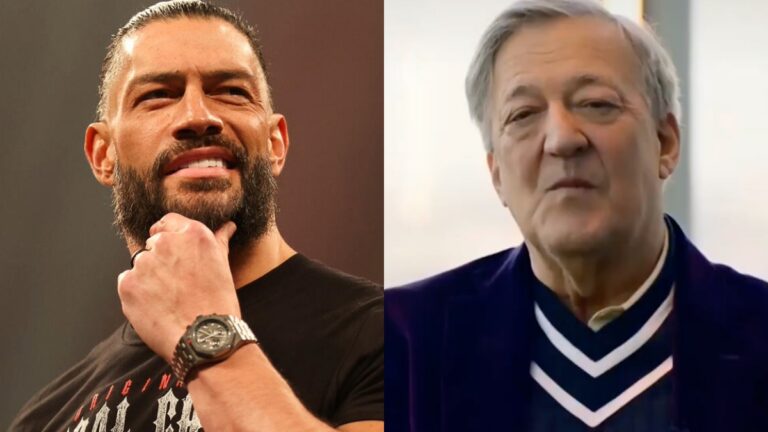 WWE's Roman Reigns and actor Stephen Fry