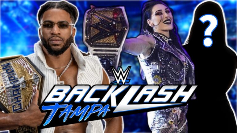 WWE Backlash 2026 logo with Trick Williams and Rhea Ripley