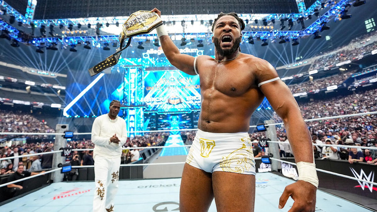 Trick Williams with the WWE United States Championship at WrestleMania 42