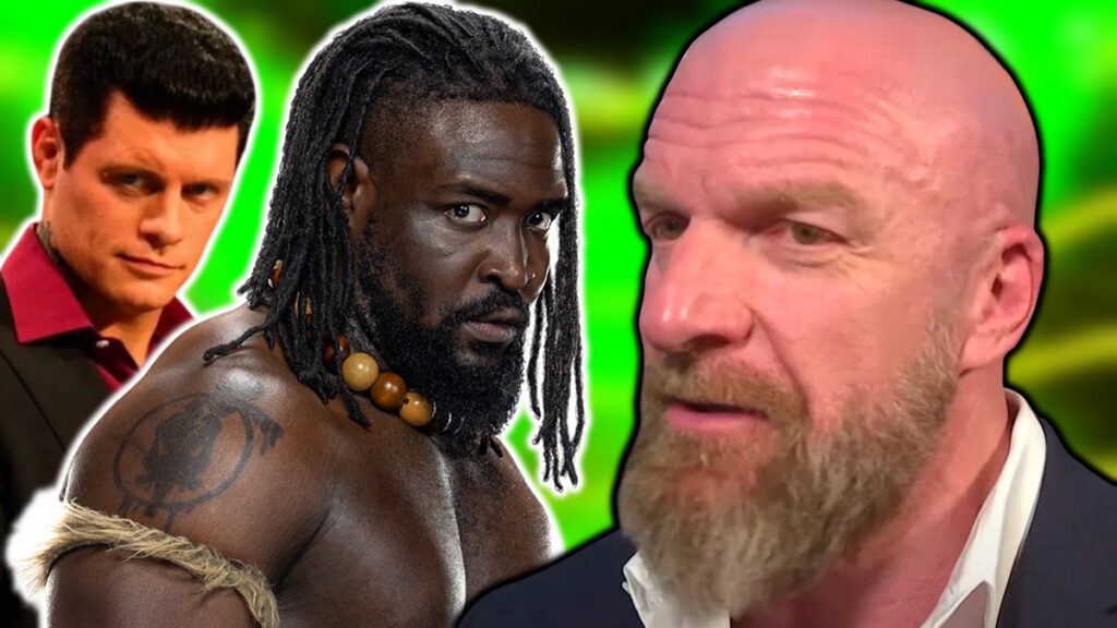 WWE stars Triple H, Oba Femi and Cody Rhodes