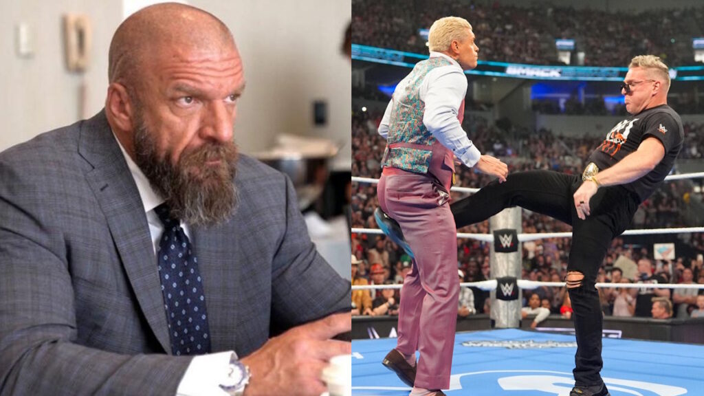 WWE stars Triple H, Cody Rhodes and Pat McAfee