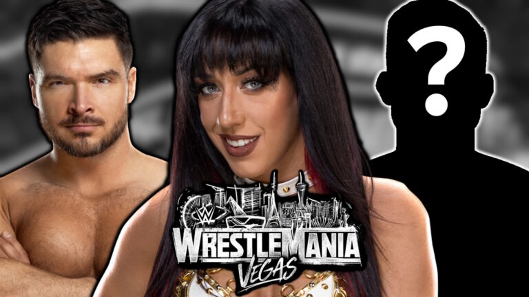 WWE WrestleMania 42 logo, Jacy Jayne and Ethan Page