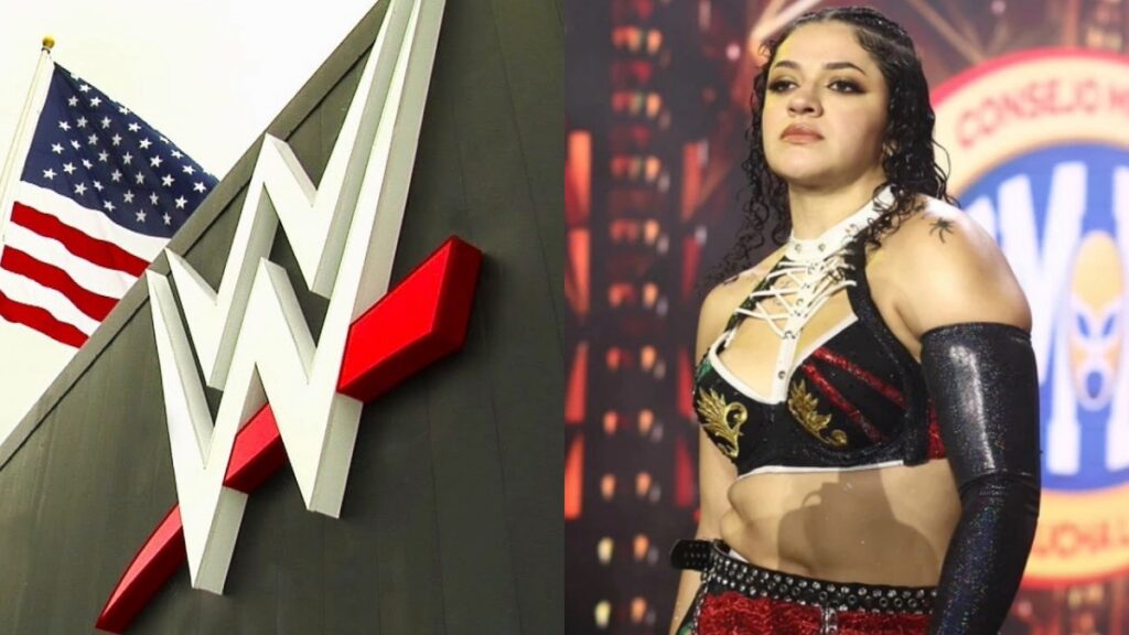 WWE HQ logo with AEW's Persephone