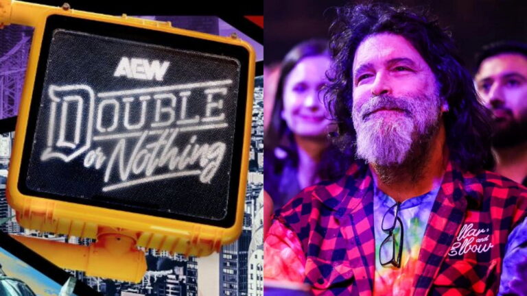 AEW Double or Nothing logo and Mick Foley
