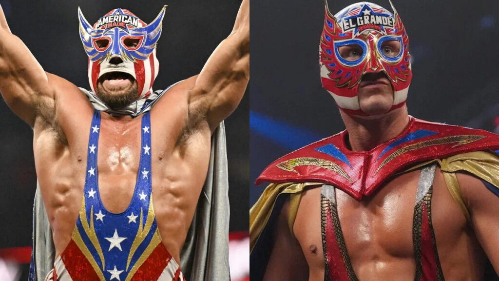 Both versions of WWE's El Grande Americano (Chad Gable and Ludwig Kaiser)