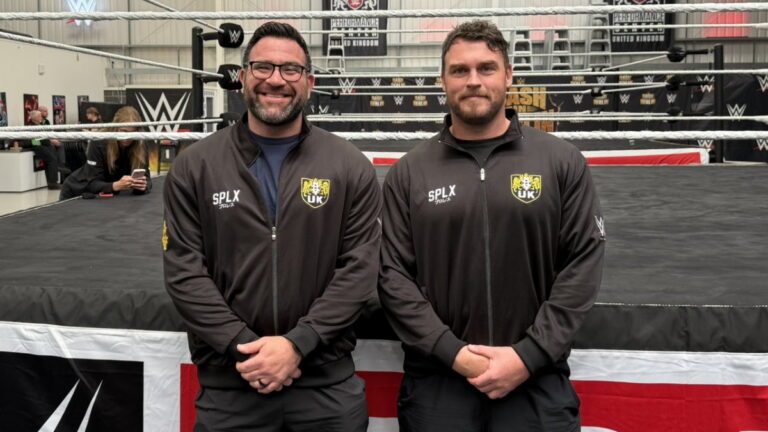 Former WWE stars Sha Samuels and Mark Coffey at the WWE UK tryouts