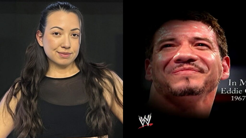 Sherilyn Guerrero, the daughter of WWE Hall of Famer Eddie Guerrero, and the graphic for Eddie's passing