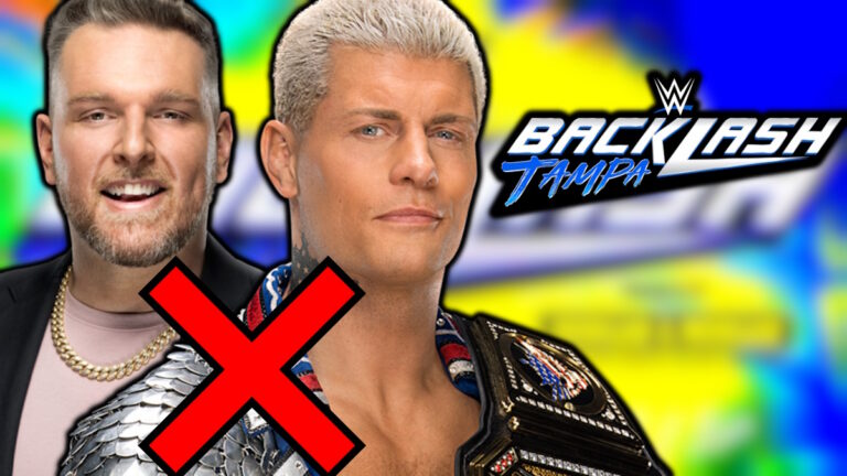 WWE Backlash logo, Cody Rhodes and Pat McAfee