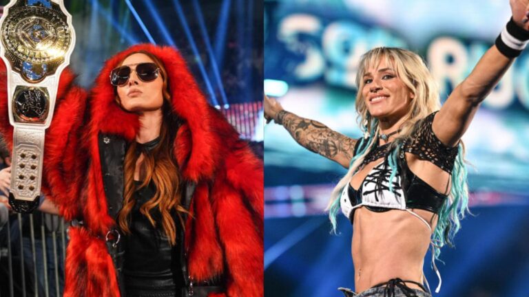 Becky Lynch and Sol Ruca at WWE Saturday Night's Main Event
