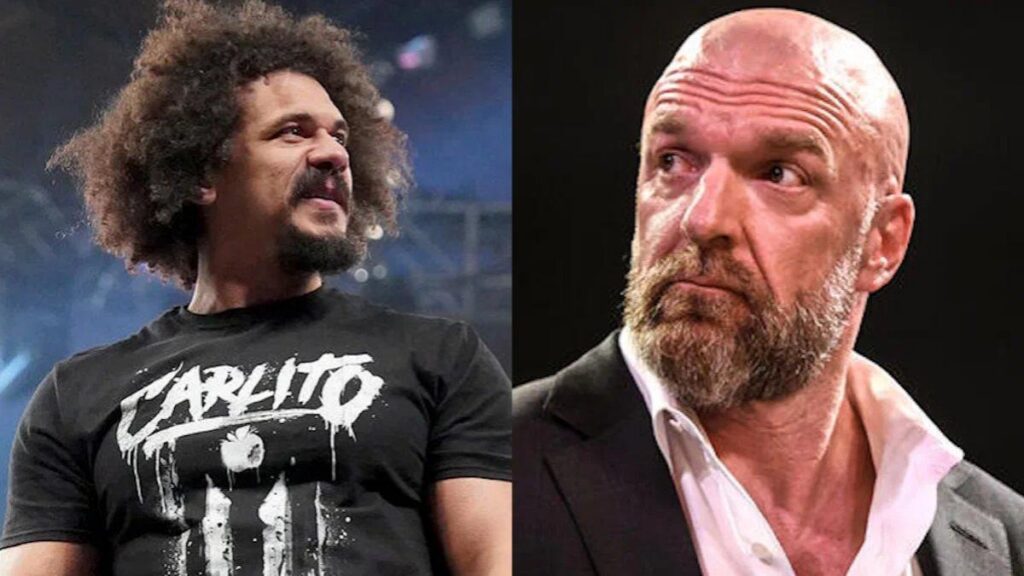 Former WWE star Carlito next to Triple H