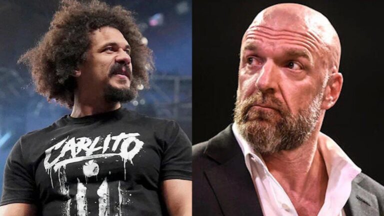 Former WWE star Carlito next to Triple H